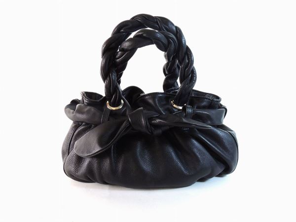 Black leather handbag, Furla