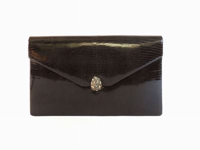 Borsa a Mano in Lucertola Marrone, Franzi