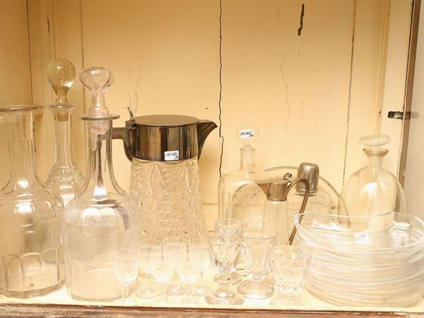 Lot of glass table accessories