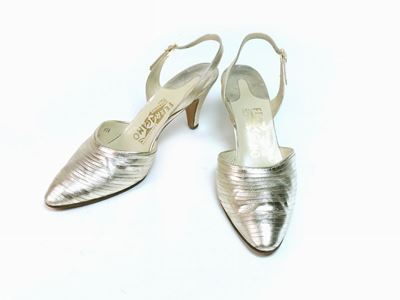 Décolleté in Pelle Dorata, Salvatore Ferragamo