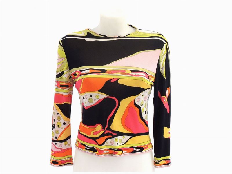 Maglietta in Jersey a Fantasia, Tessuto Emilio Pucci