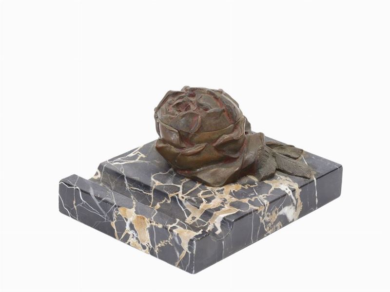 Calamaio in Marmo Nero e Bronzo