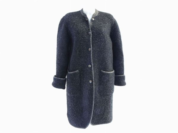 Cappotto in pura lana cotta grigia, Hermès