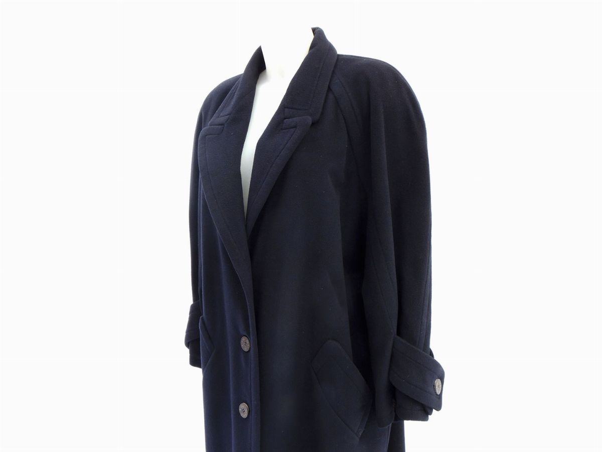 Cappotto in Puro Cashmere Blu, Hermès