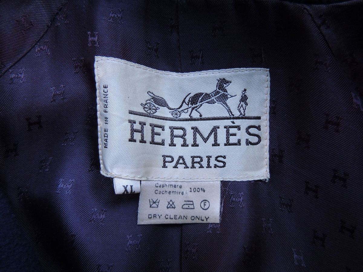 Cappotto in Puro Cashmere Blu, Hermès