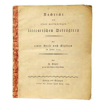Nachricht Von Einer Merkwürdigen Literarischen Betrügerey ...