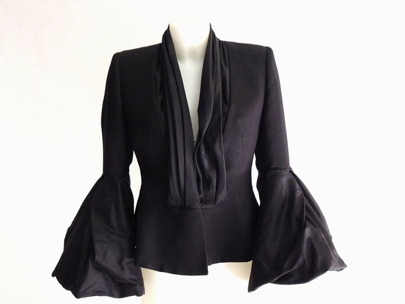 Giacca in Seta e Lana Nera, Giorgio Armani