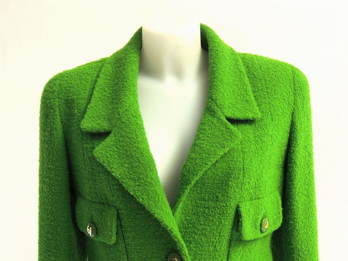 Completo in Lana Bouclè Verde