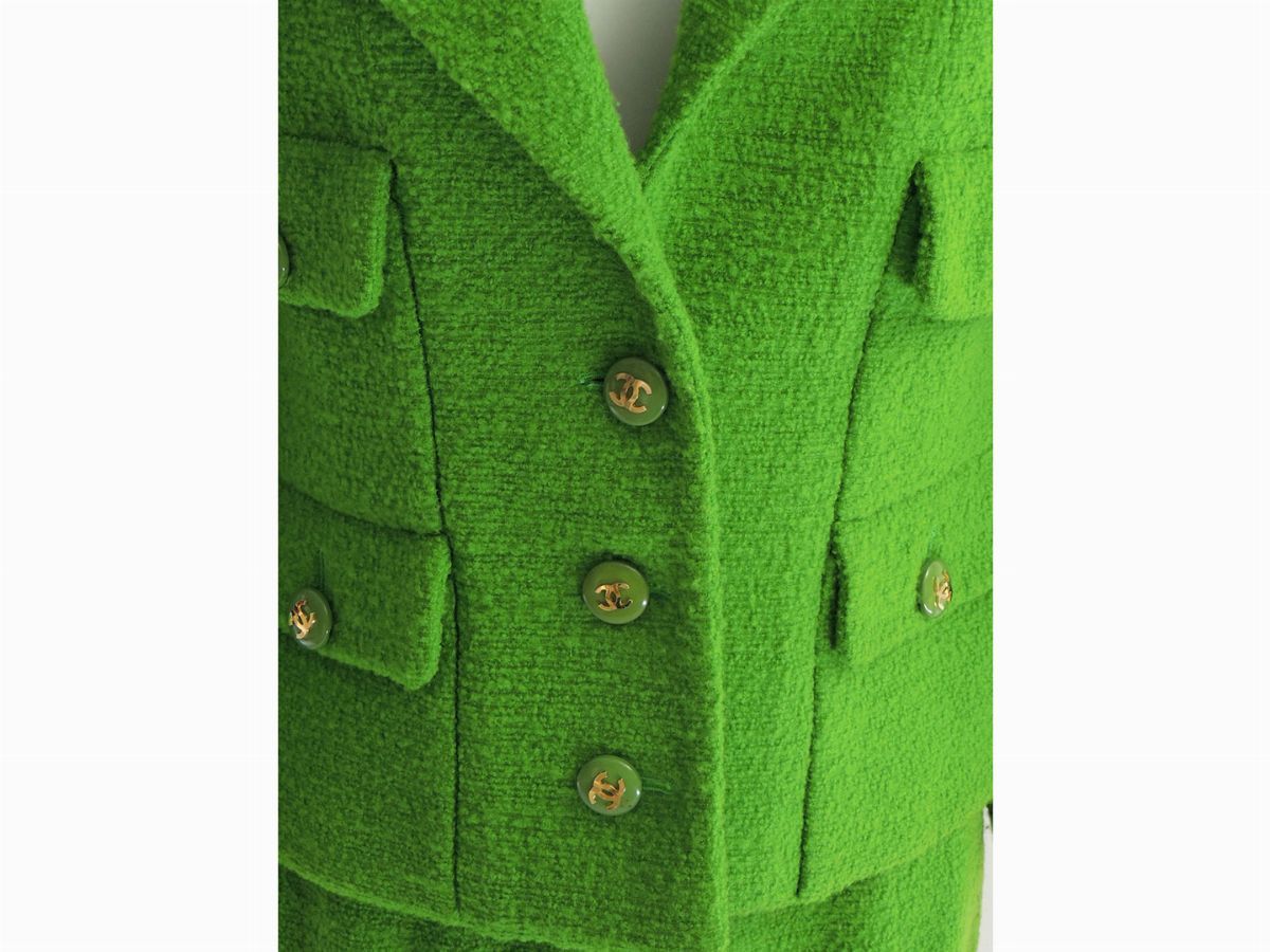 Completo in Lana Bouclè Verde