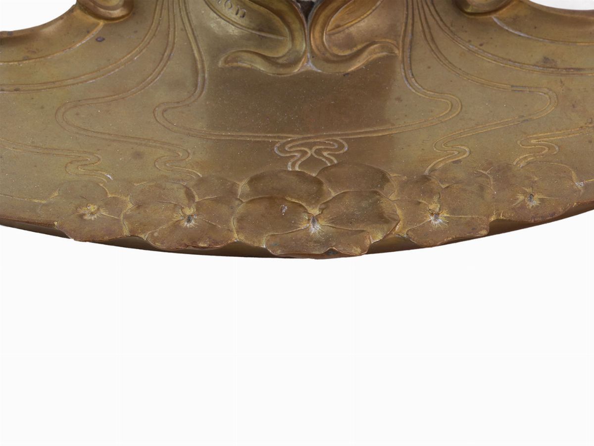 Calamaio in Bronzo Dorato e Vetro L. Chalon
