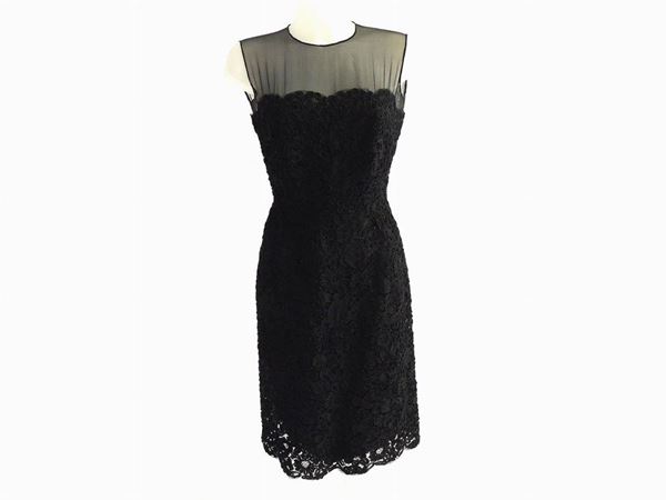 Black silk tailored dress