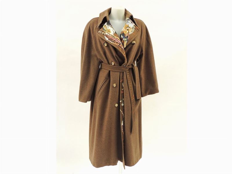 Cappotto in Lana e Cashmere Marrone, Hermès