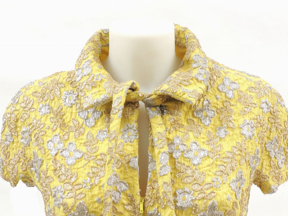 Abitino Sartoriale da Cocktail in Lurex Operato Giallo