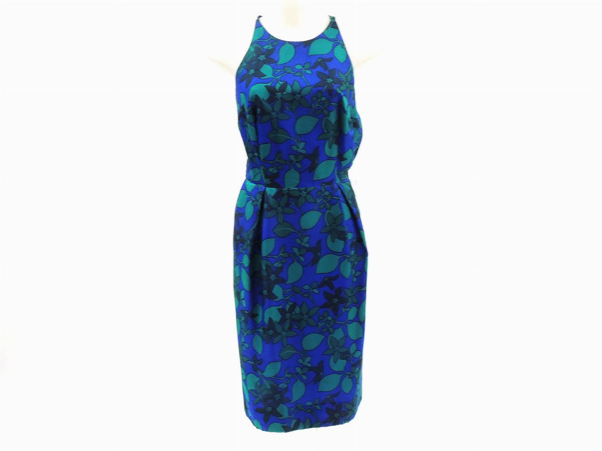 Completo in Seta Floreale Blu, Cesari Guidi