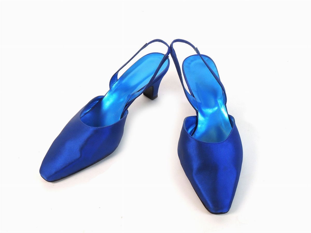 Completo in Seta Floreale Blu, Cesari Guidi