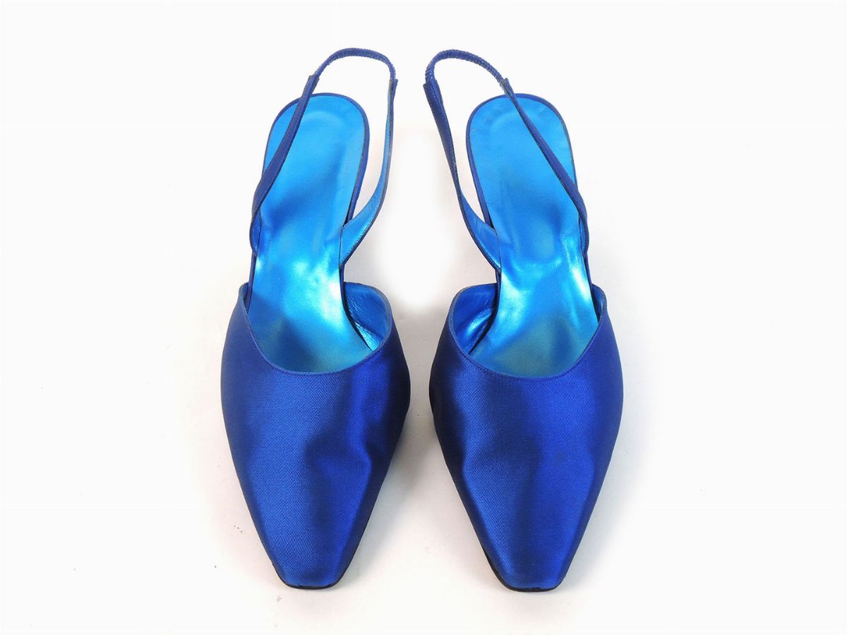 Completo in Seta Floreale Blu, Cesari Guidi