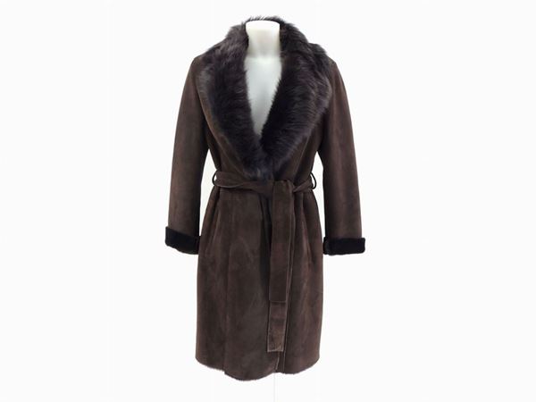 Brown shearling coat, Diletta Lelli