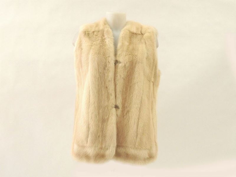 Gilet Double Face in Visone Avorio