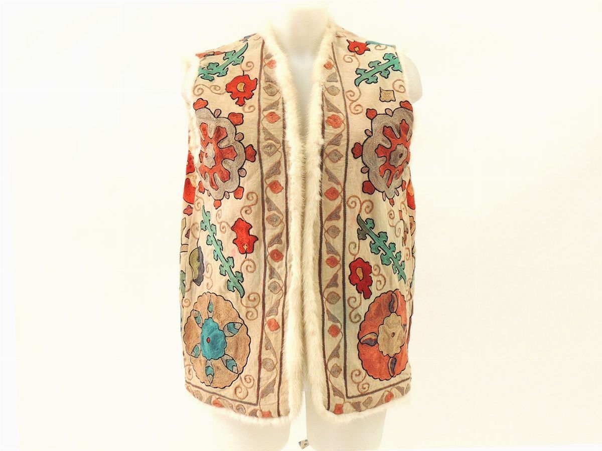 Gilet Double Face in Visone Avorio