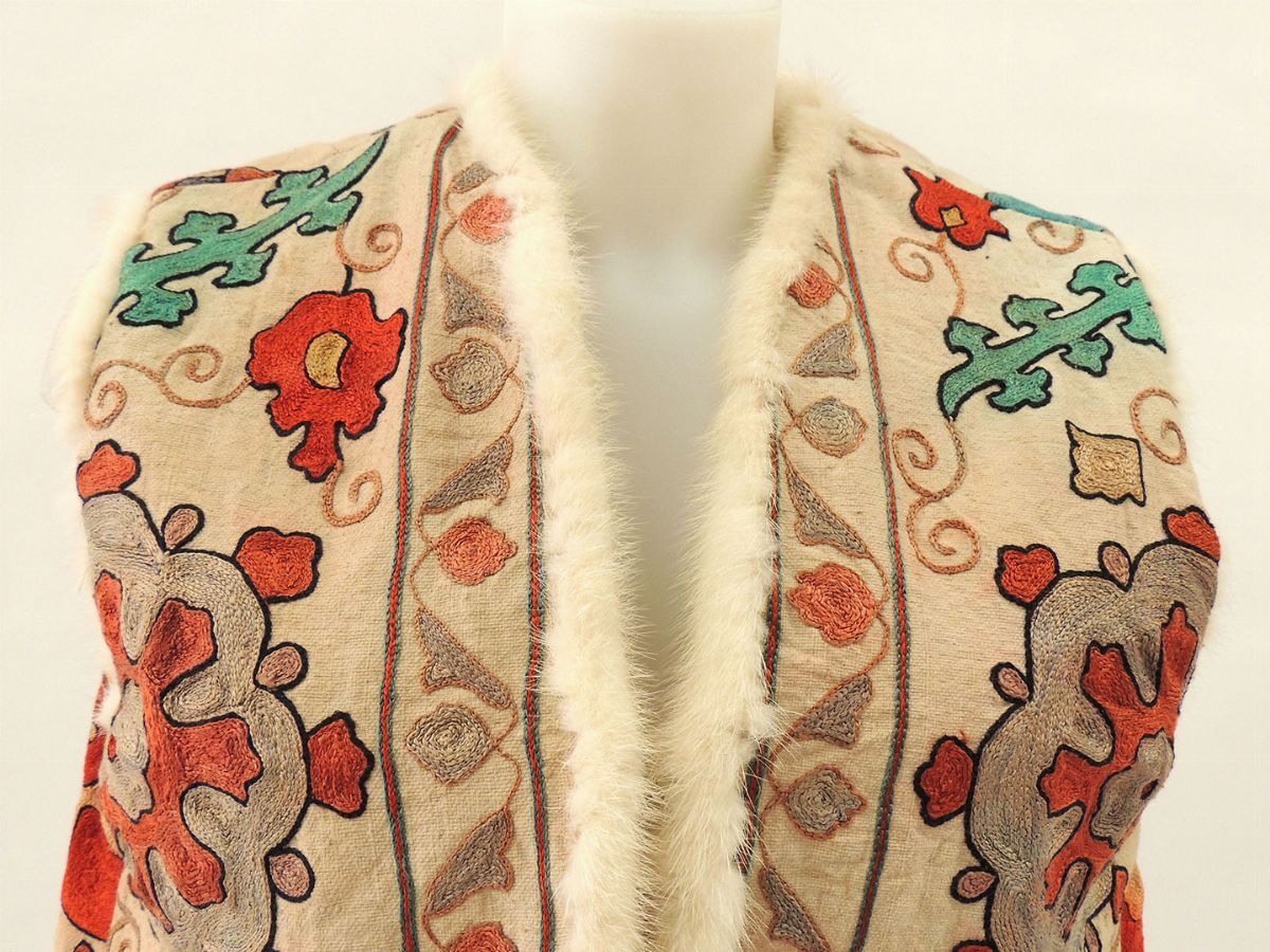 Gilet Double Face in Visone Avorio