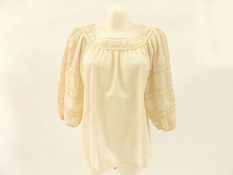 Blusa in Cotone Avorio, Yves Saint Laurent