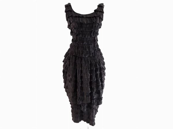 Black silk evening dress, Krizia