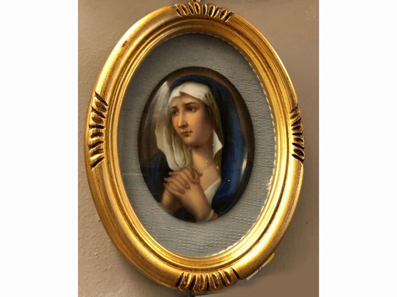 Madonna in Preghiera, Crocifissione e Santo