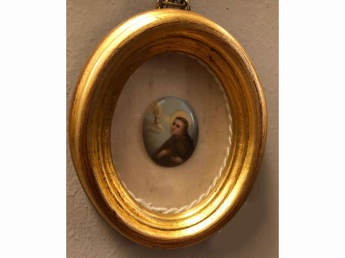 Madonna in Preghiera, Crocifissione e Santo