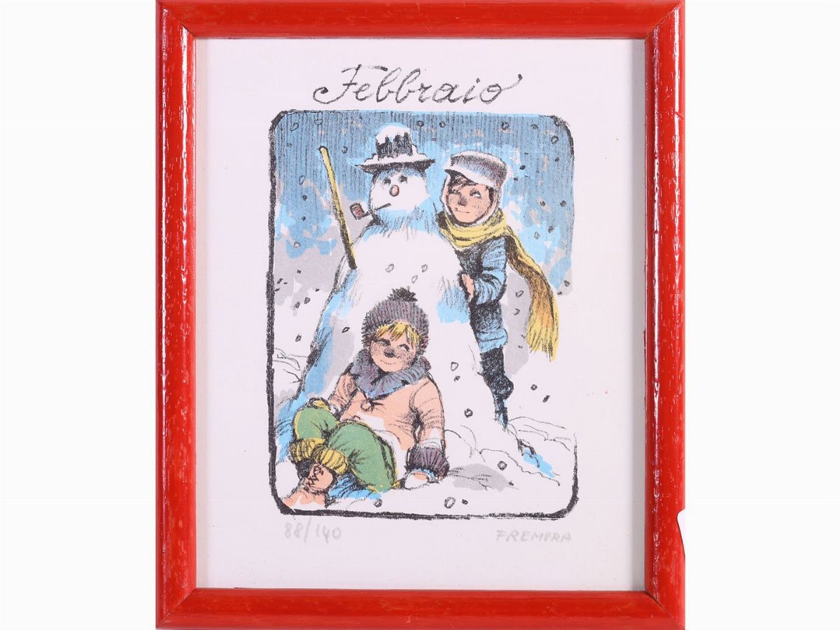Lotto di Cartoline e Litografie: Alberto Fremura, Antonio Possenti e Fernando Botero