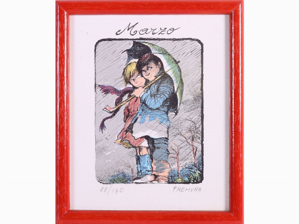 Lotto di Cartoline e Litografie: Alberto Fremura, Antonio Possenti e Fernando Botero