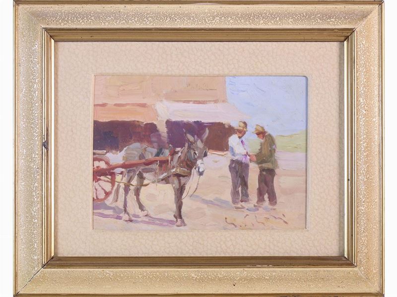 Gino Paolo Gori - Figure e Scorcio di Carrozza