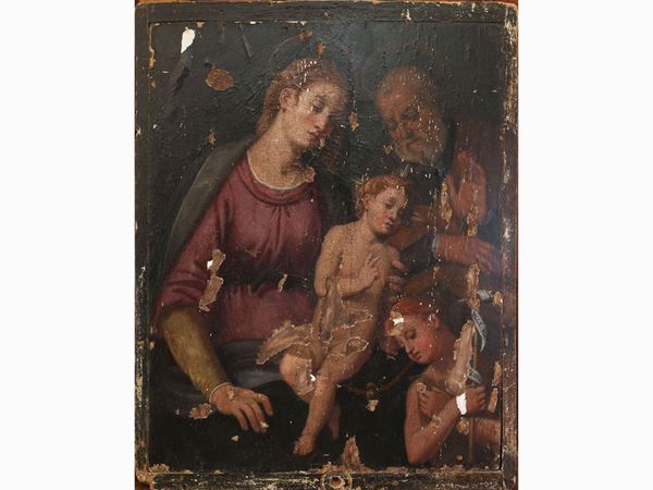 Scuola toscana - Madonna with Child, Saint Joseph and Saint Johns
