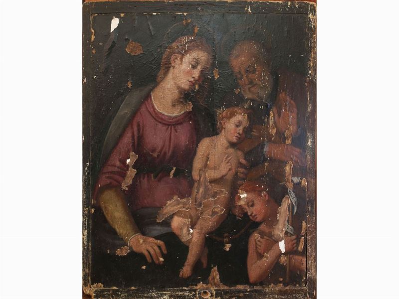 Scuola Toscana - Madonna con Bambino, San Giuseppe e San Giovannino