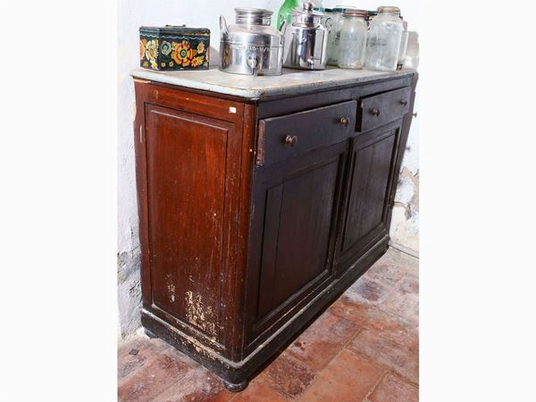 Soft wood rustic kitchen cupboard