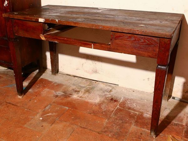 Soft wood rustic kitchen table  (Tuscany, beginning of 20th century)  - Auction Furniture and Paintings from the Ancient Fattoria Franceschini, partly from Villa I Pitti - Maison Bibelot - Casa d'Aste Firenze - Milano