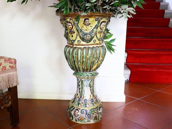 Large glazed terracotta vase