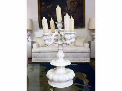 Coppia di Candelabri in Ceramica