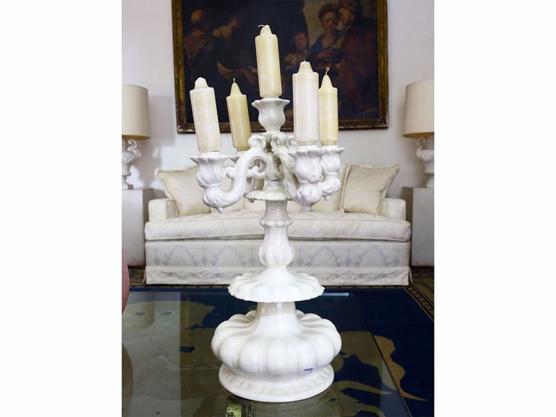 Coppia di Candelabri in Ceramica