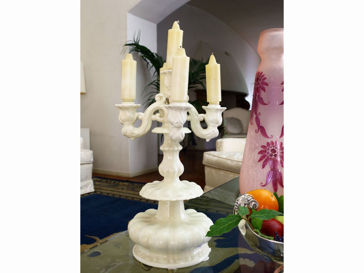Coppia di Candelabri in Ceramica