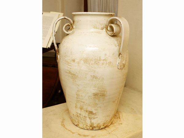 Large glazed terracotta vase  - Auction Furniture and Paintings from a villa in Fiesole (FI) - Maison Bibelot - Casa d'Aste Firenze - Milano