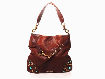 Borsa a Spalla in Pelle Marrone, Miu Miu