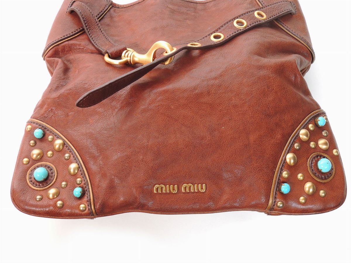 Borsa a Spalla in Pelle Marrone, Miu Miu