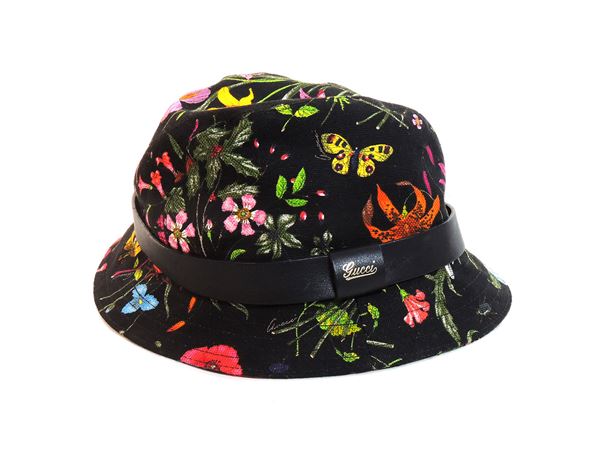 "Flora" canvas "Fedora" hat, Gucci