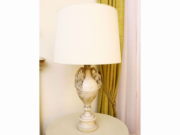 Pair of alabaster table lamps