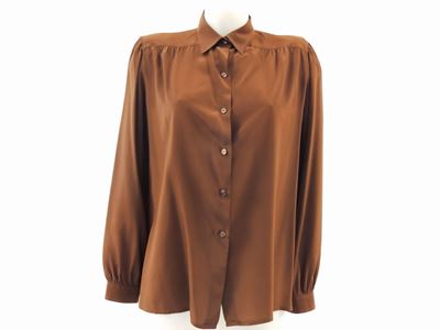 Camicia in Seta Marrone, Gucci