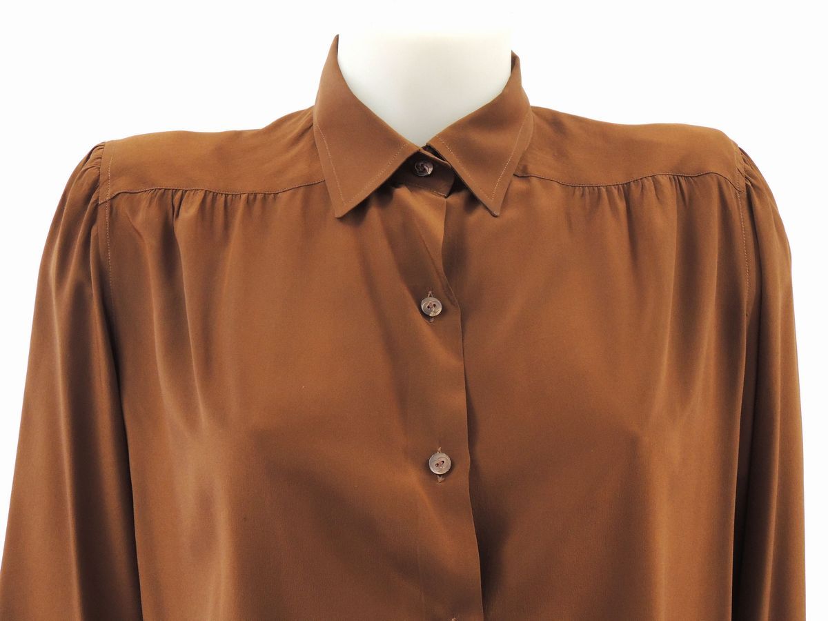 Camicia in Seta Marrone, Gucci