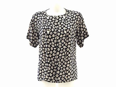 T-shirt in Seta Bianca e Nera, Gucci