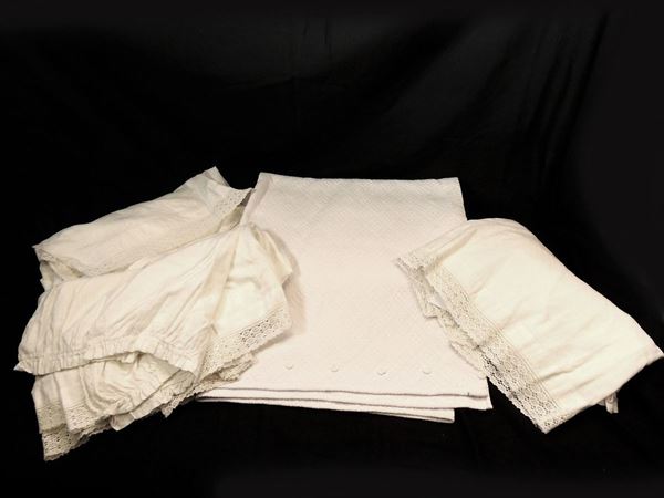 Bedspread in white pique cotton