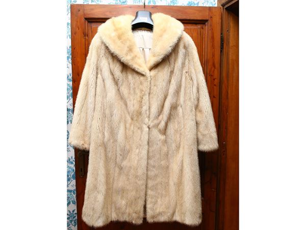 Honey-colored vision fur coat