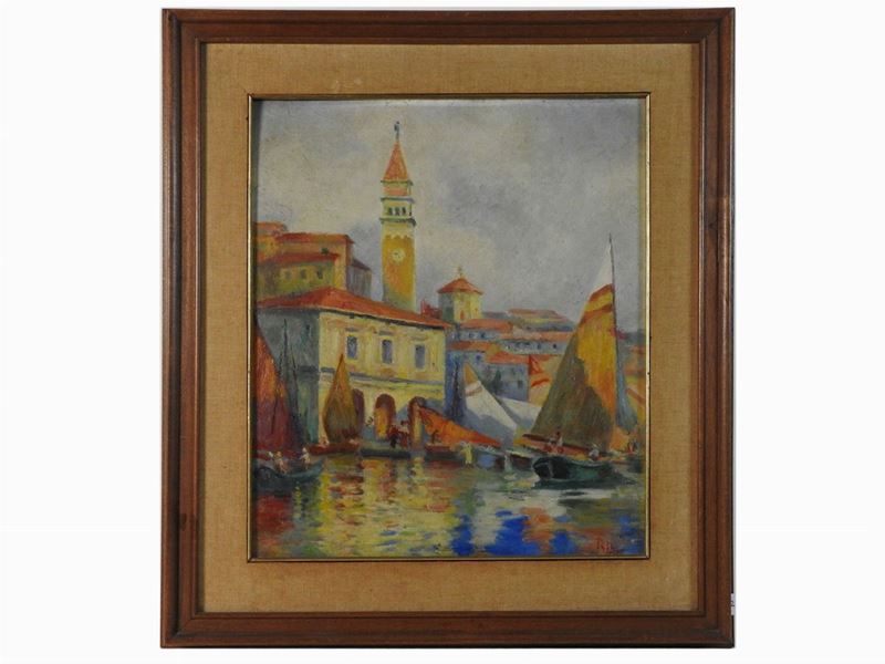 Fernand Riblet - Angolo del Porto di Pirano (istria)